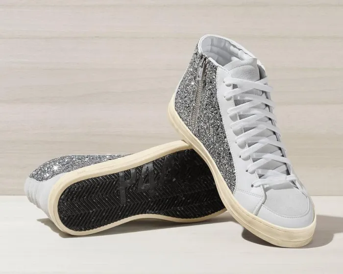 Skate Recycled WhiteSilver Women P448 High Tops Skate Recycled WhiteSilver Women P448 High Tops