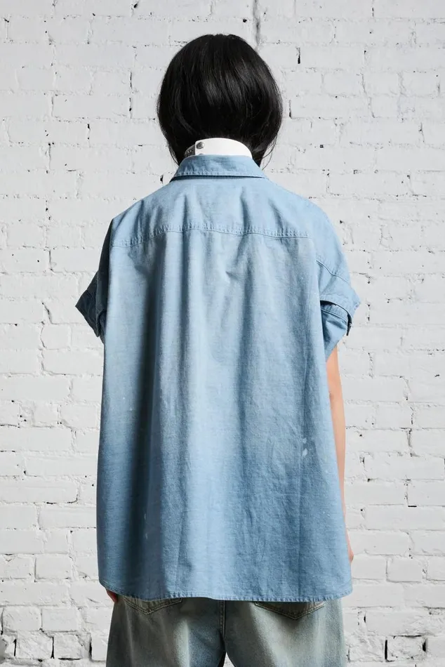 SLEEVELESS BUTTONUP 8211 BLUE CHAMBRAY Women R13 Tops