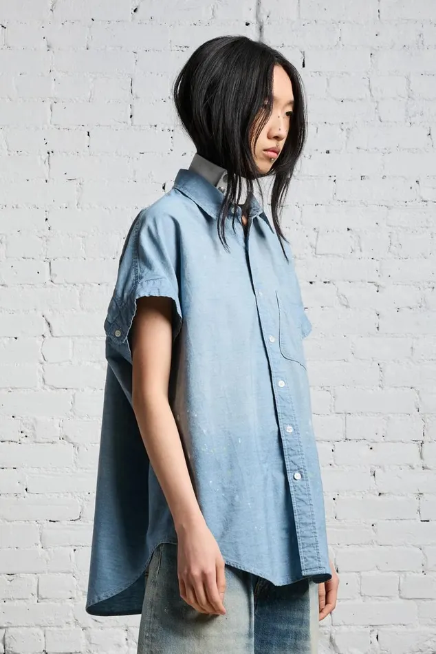 SLEEVELESS BUTTONUP 8211 BLUE CHAMBRAY Women R13 Tops