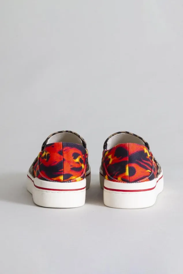 SLIP ON SNEAKER 8211 FLAMESLEOPARD Men R13 Footwear