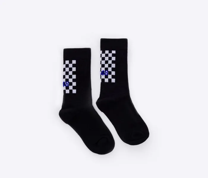 Socks BlackCheck WomenMen P448 Accessories