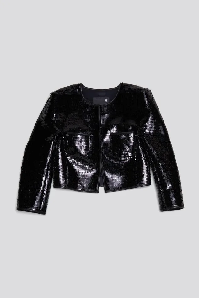 SQUARE SHOULDER SEQUIN JACKET 8211 BLACK Women R13 Jackets and Coats