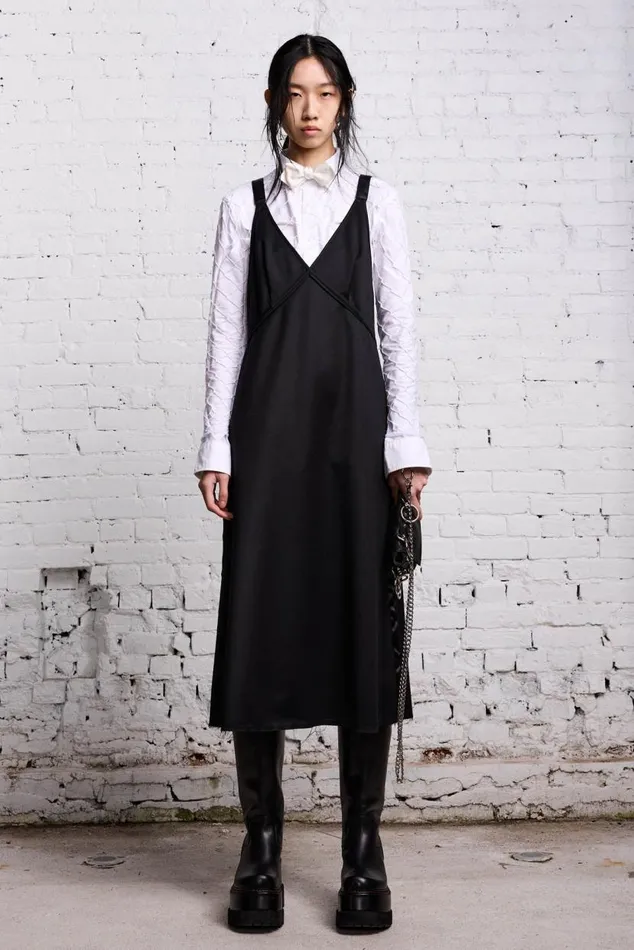 TAPE TIE GRUNGE SLIP 8211 BLACK AND SATIN Women R13 Dresses and Skirts