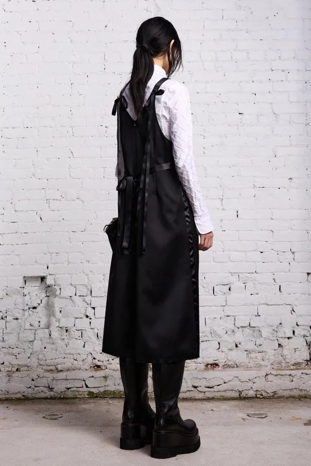 TAPE TIE GRUNGE SLIP 8211 BLACK AND SATIN Women R13 Dresses and Skirts