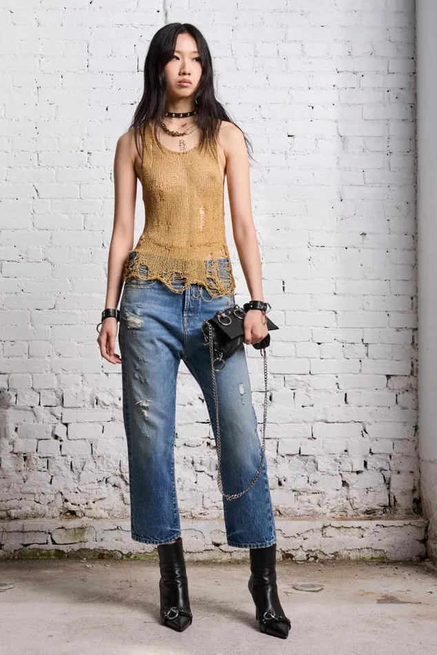 THREADBARE TANK TOP 8211 GOLD Women R13 Sweaters