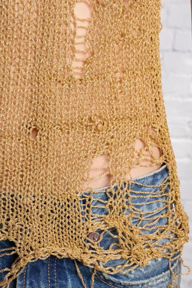 THREADBARE TANK TOP 8211 GOLD Women R13 Sweaters