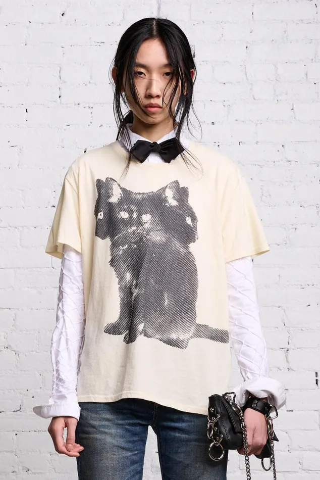 TRIPLE CAT BOY T 8211 ECRU Women R13 Tops