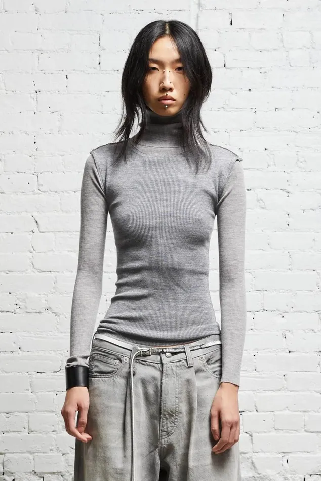 TURTLENECK TWIN SET 8211 MULTIGREY Women R13 Sweaters