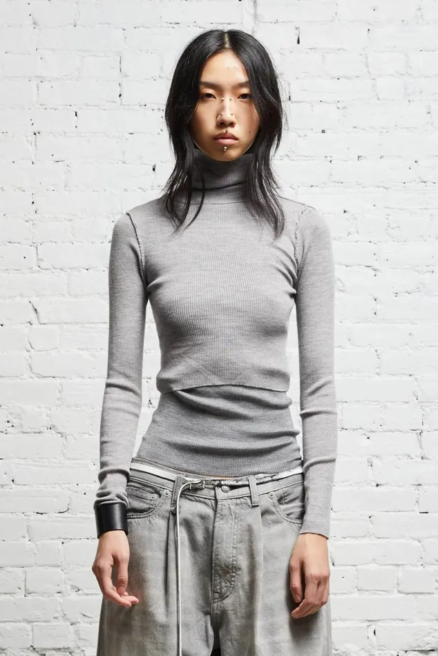 TURTLENECK TWIN SET 8211 MULTIGREY Women R13 Sweaters