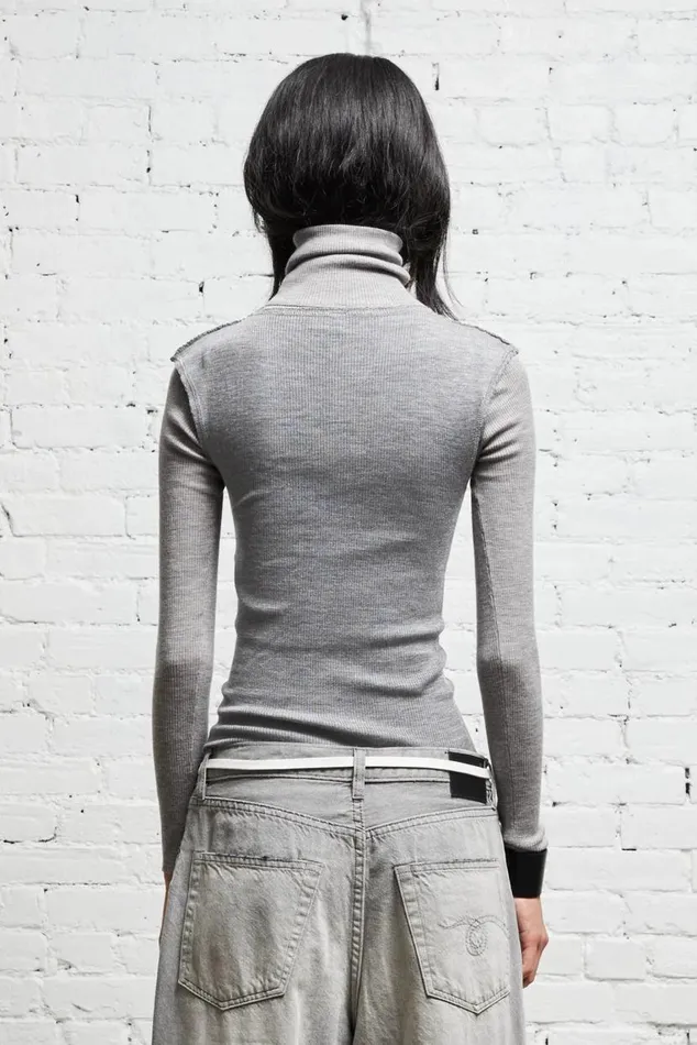 TURTLENECK TWIN SET 8211 MULTIGREY Women R13 Sweaters