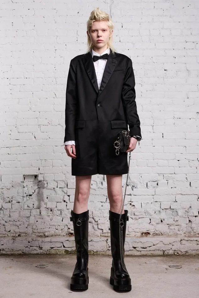 TUXEDO ROMPER 8211 BLACK Women R13 Pants and Shorts