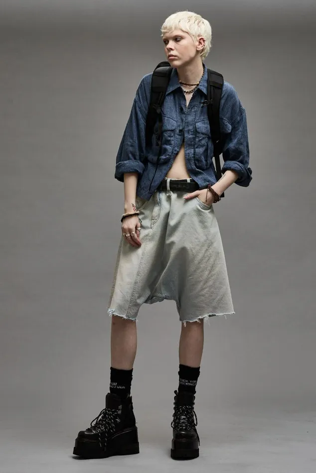 TWISTER SHORT 8211 DENNIS BLUE Women R13 Denim