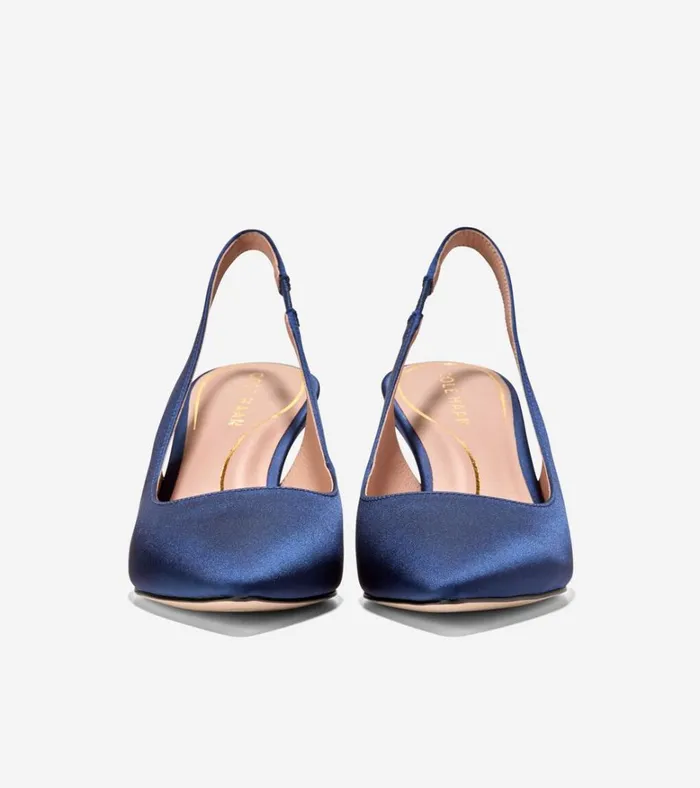 Vandam Sling Back Pumps Navy Blue Women Cole Haan Heels and Pumps