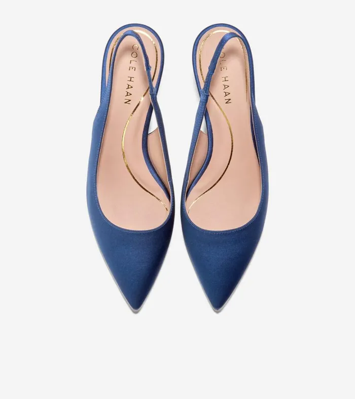 Vandam Sling Back Pumps Navy Blue Women Cole Haan Heels and Pumps