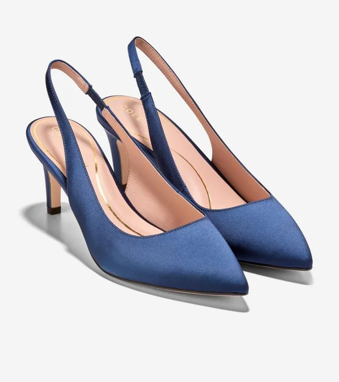 Vandam Sling Back Pumps Navy Blue Women Cole Haan Heels and Pumps