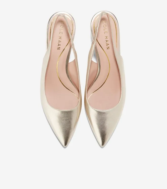 Vandam Sling Back Pumps Soft Gold Women Cole Haan Heels and Pumps