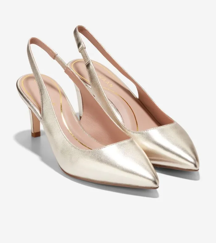 Vandam Sling Back Pumps Soft Gold Women Cole Haan Heels and Pumps