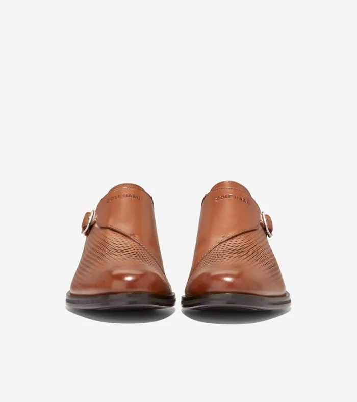 Washington Grand Laser Monk Strap Shoes British Tandark Chocolate Men Cole Haan Oxfords