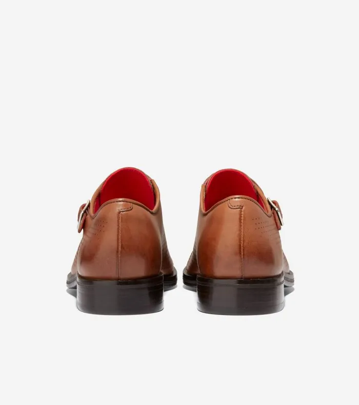 Washington Grand Laser Monk Strap Shoes British Tandark Chocolate Men Cole Haan Oxfords
