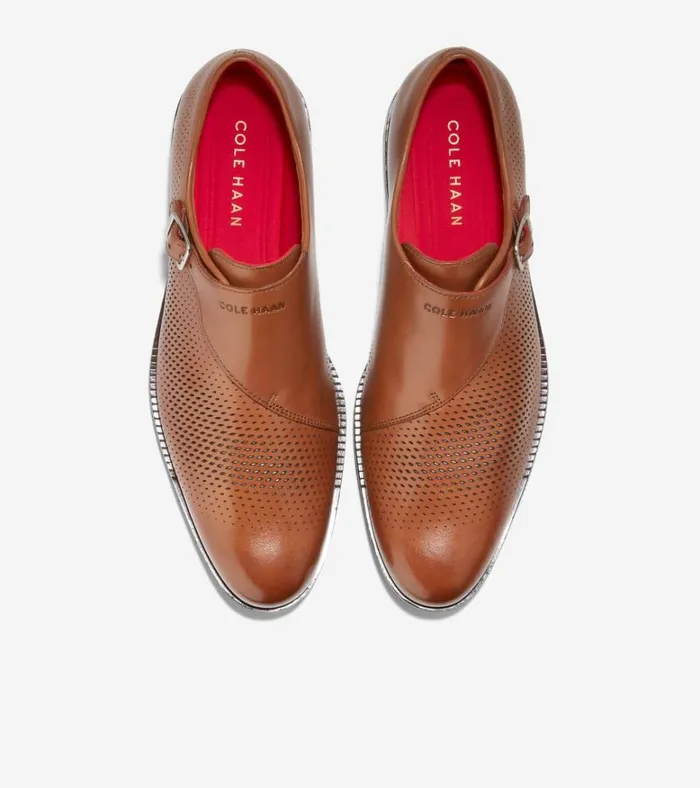 Washington Grand Laser Monk Strap Shoes British Tandark Chocolate Men Cole Haan Oxfords