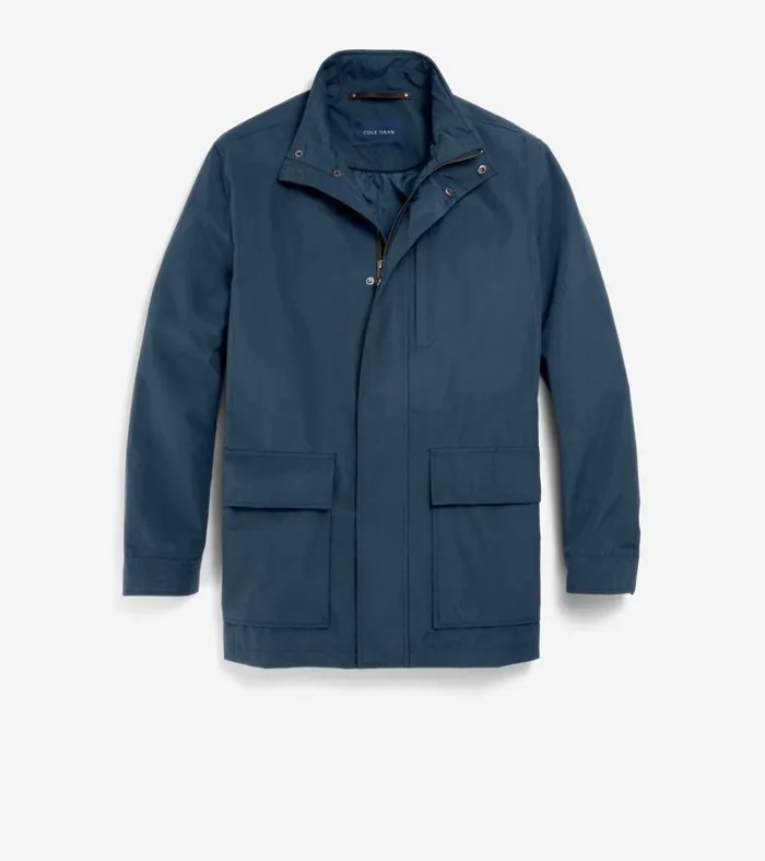 WaterResistant Jacket Navy Blue Men Cole Haan Softshell Jackets