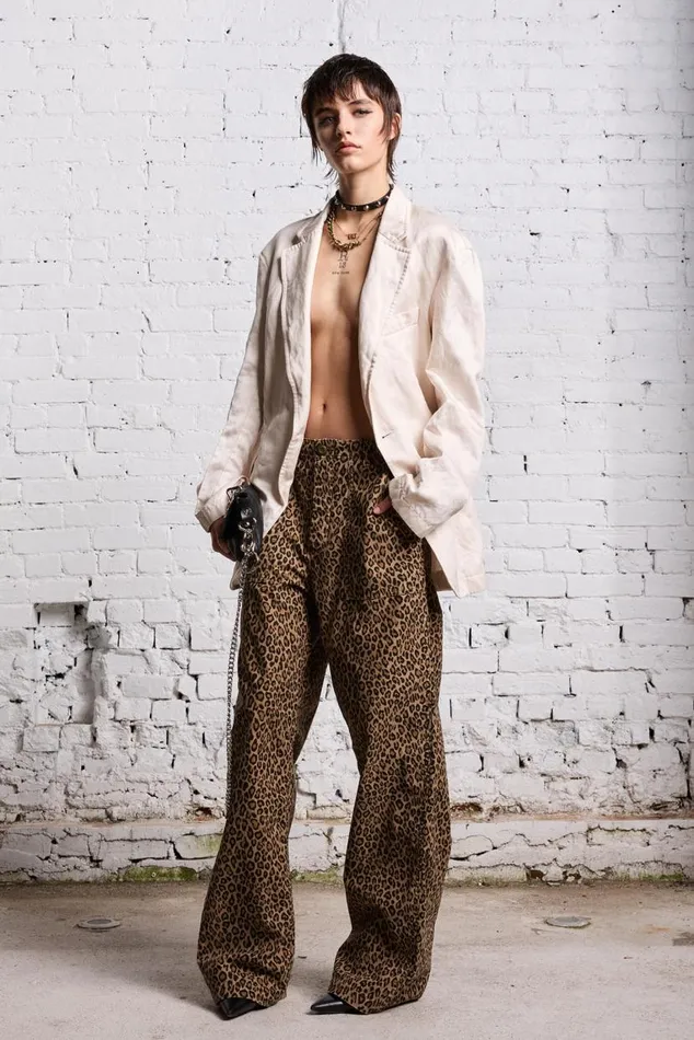WIDE LEG UTILITY PANT 8211 LEOPARD Women R13 Pants and Shorts