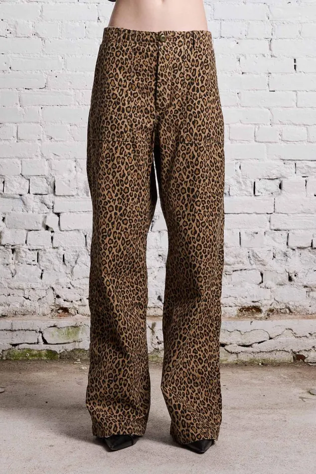 WIDE LEG UTILITY PANT 8211 LEOPARD Women R13 Pants and Shorts