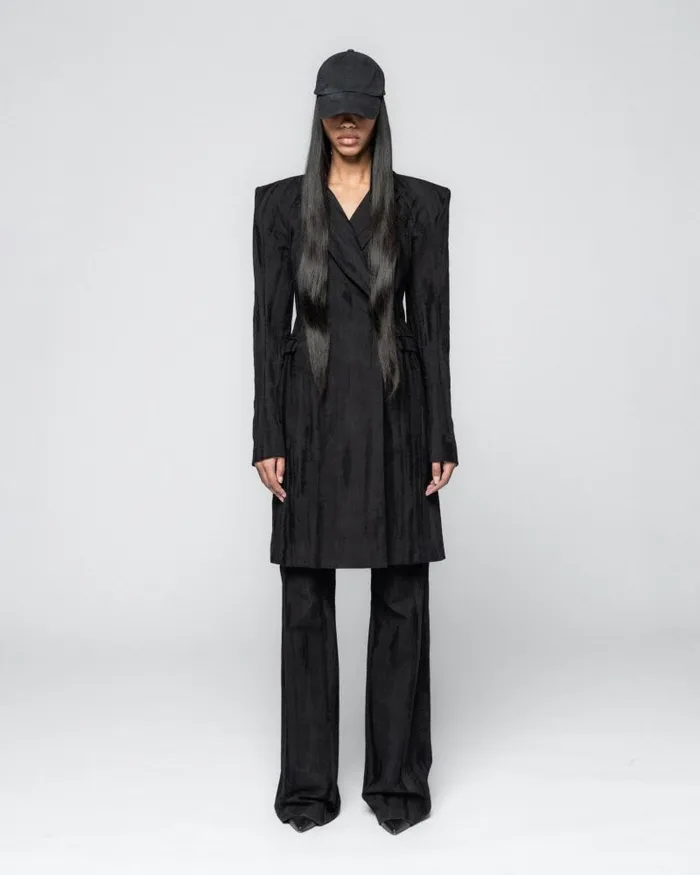 Women Coats And Jackets Han Kjbenhavn Longline Linen Blazer 8211 Black