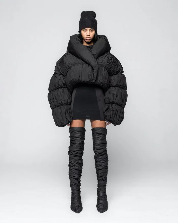 Women Coats And Jackets Han Kjbenhavn Pleated Down Puffer Jacket 8211 Black