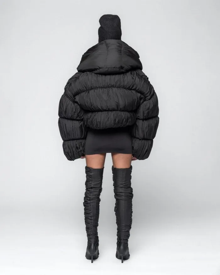 Women Coats And Jackets Han Kjbenhavn Pleated Down Puffer Jacket 8211 Black