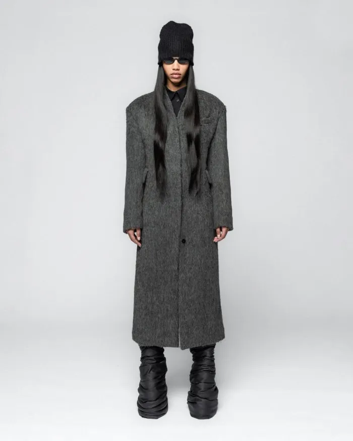 Women Coats And Jackets Han Kjbenhavn Wool Curved Collar Coat 8211 Grey