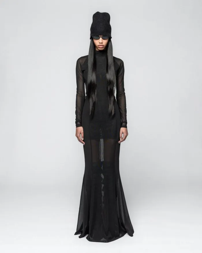 Women Dresses And Skirts Han Kjbenhavn Draped Mesh Dress 8211 Anthracite Black