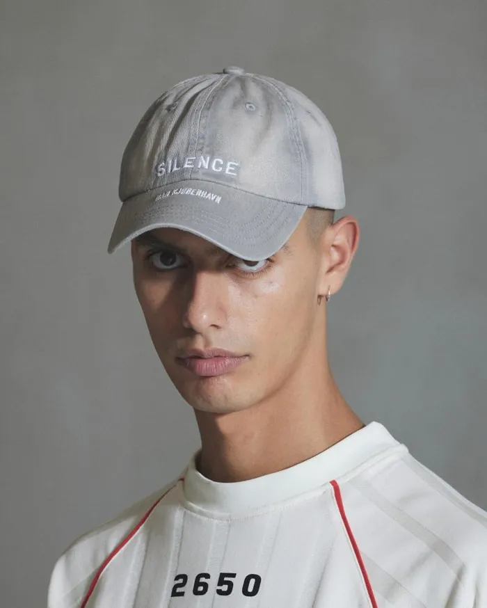 WomenMen Hats And Caps Han Kjbenhavn Silence Logo Baseball Cap 8211 Steel Grey