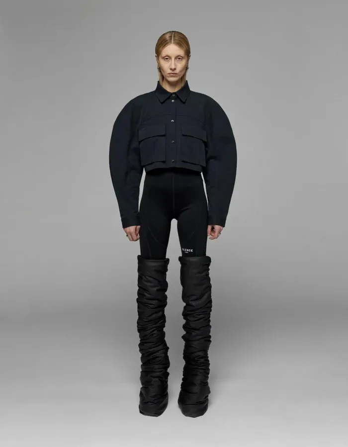 Women Shirts Han Kjbenhavn Cotton Cropped Cargo Pockets Shirt 8211 Black