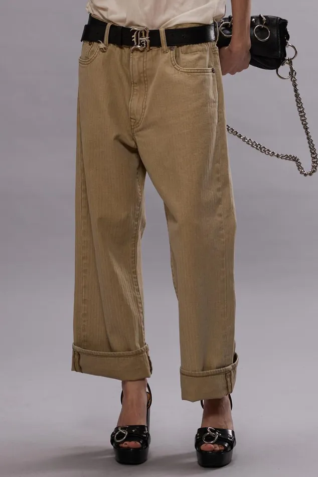 XBOYFRIEND JEAN 8211 KHAKI HERRINGBONE TWILL Women R13 Denim