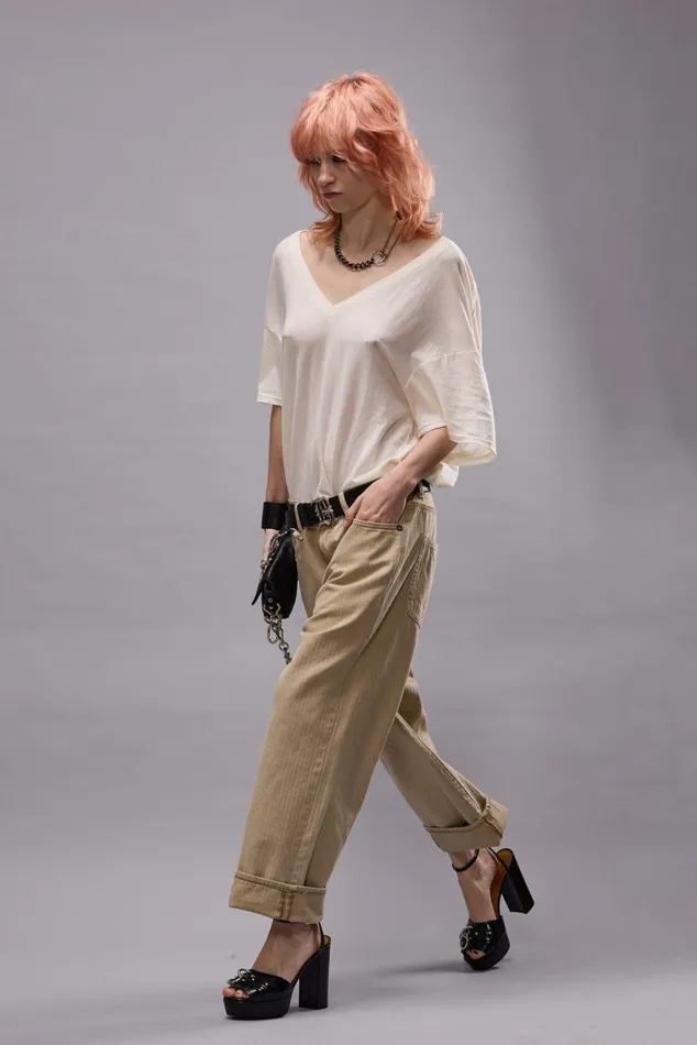 XBOYFRIEND JEAN 8211 KHAKI HERRINGBONE TWILL Women R13 Denim