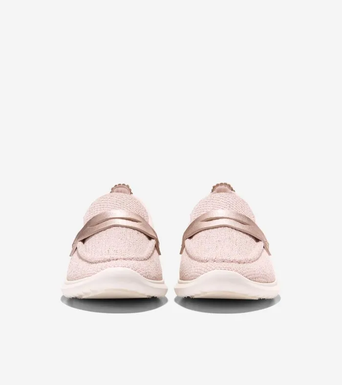 ZERGRAND Meritt Stitchlite Loafers Rose Gold Metallicivory Women Cole Haan Loafers and Drivers