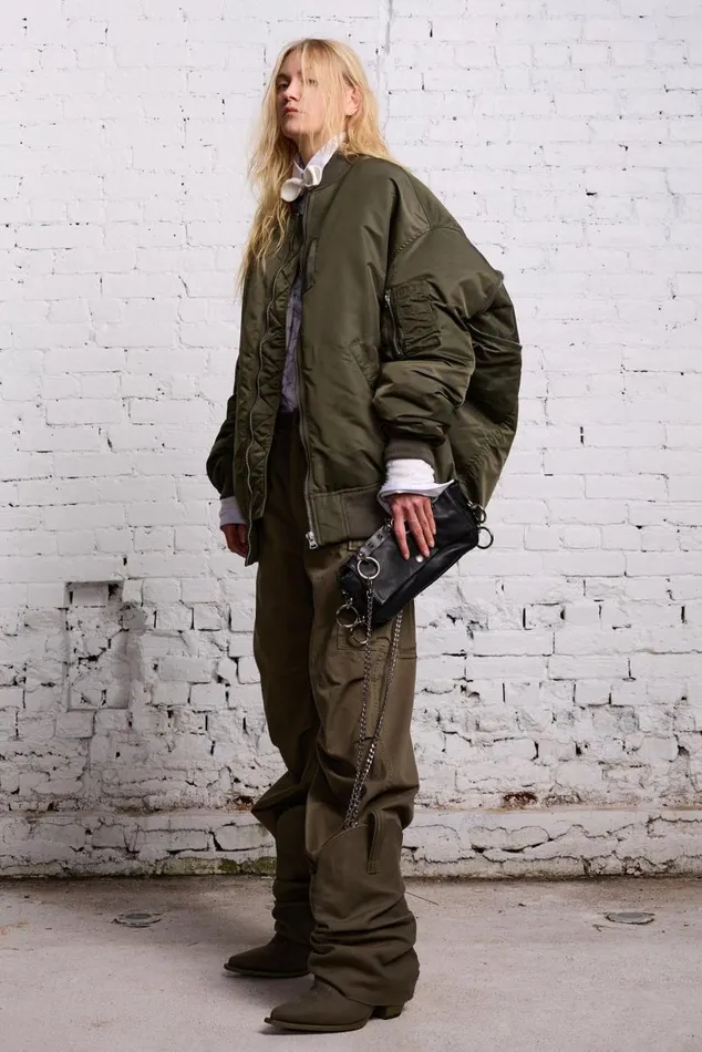 ZIP OUT DOWN BOMBER 8211 OLIVE Women R13 Jackets and Coats
