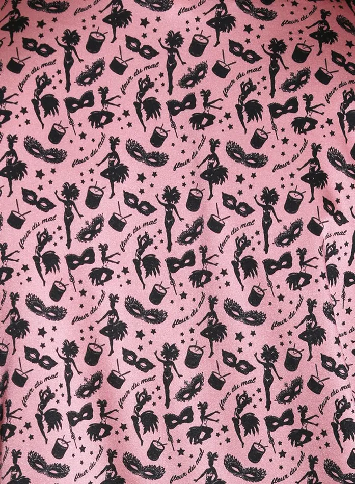 Accessories Lingerie Fleur Du Mal Satin Luxe Eye Mask Carnival Print
