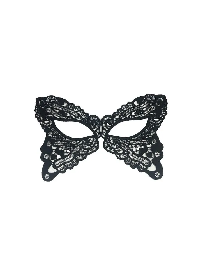 Accessories PleasureLingerie Fleur Du Mal Butterfly Guipure Eye Mask Black