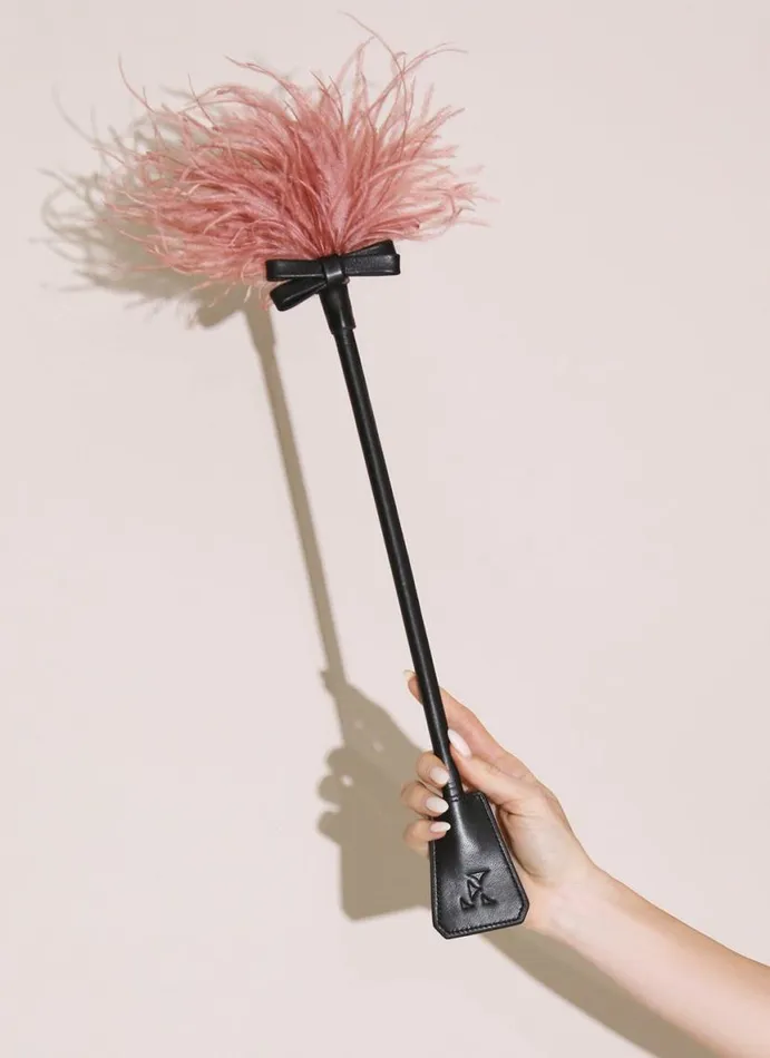 Accessories PleasureLingerie Fleur Du Mal Feather Tickler and Riding Crop Black
