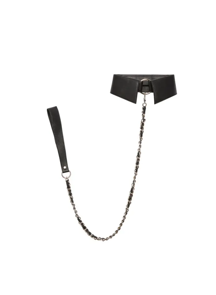 Accessories PleasureLingerie Fleur Du Mal Leather Collar With Detachable Lead Black