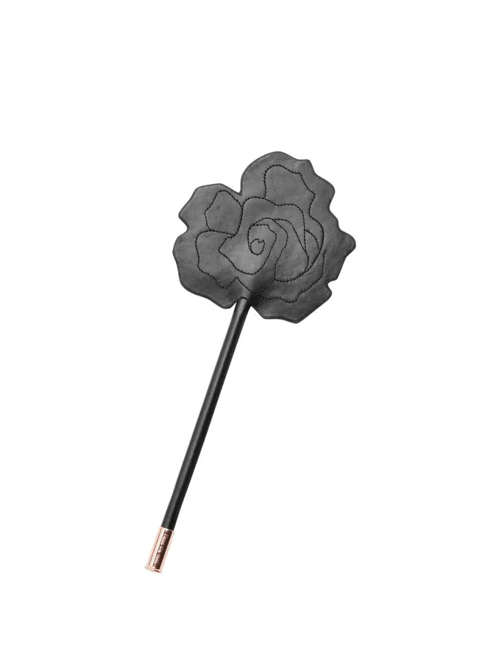 Accessories PleasureLingerie Fleur Du Mal Leather Rose Shaped Paddle Black
