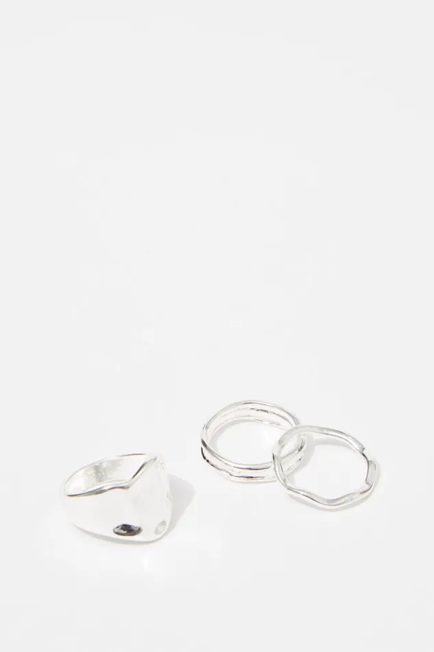 Accessories Supr Accessories Ring 3 Pack Silverfree Form