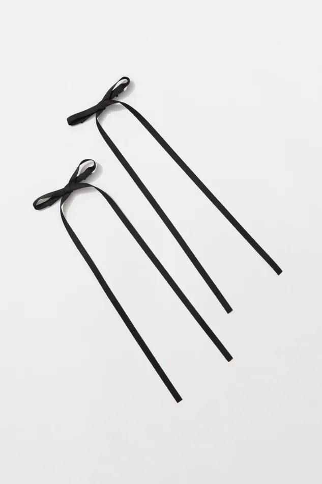 Accessories Supr Accessories Thin Bow Clips 2Pk Black