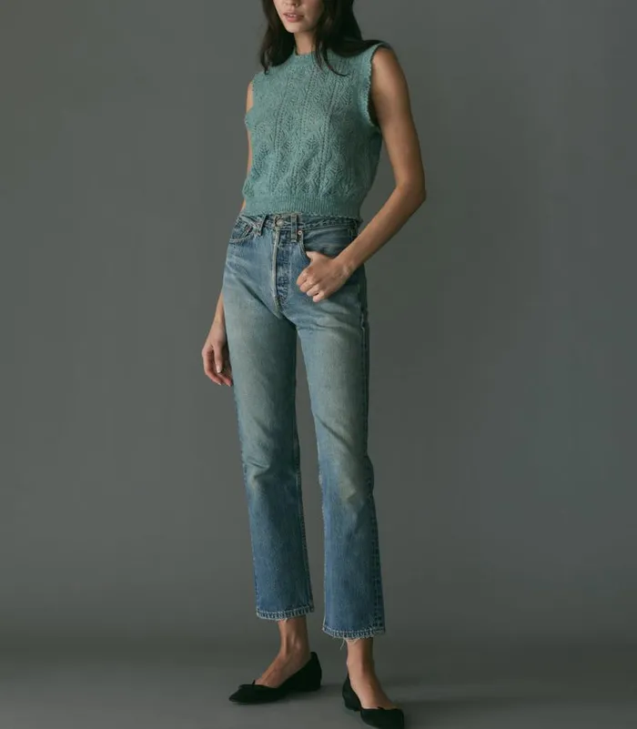 ADRIANA VEST Bleu Menthe Shop DEN Knitwear