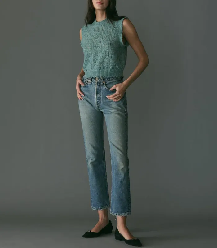 ADRIANA VEST Bleu Menthe Shop DEN Knitwear