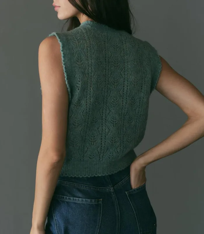 ADRIANA VEST Bleu Menthe Shop DEN Knitwear