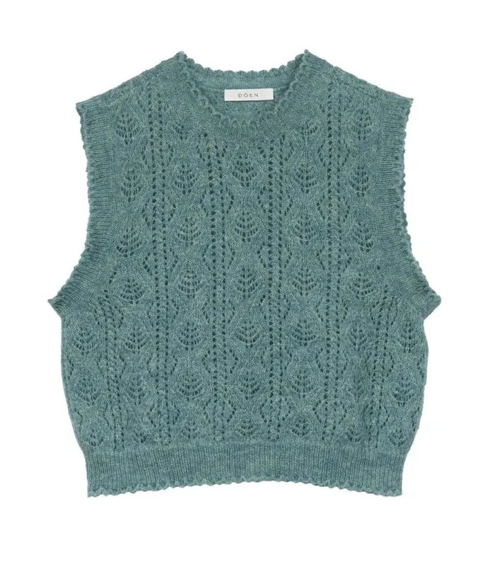 ADRIANA VEST Bleu Menthe Shop DEN Knitwear