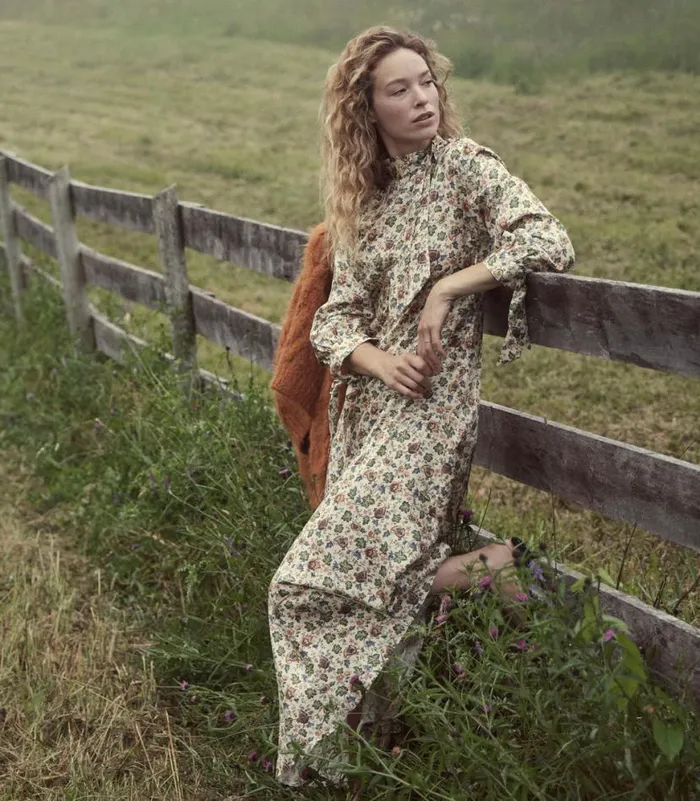 ALDA DRESS Ivory Mulberry Vine Floral Shop DEN Dresses
